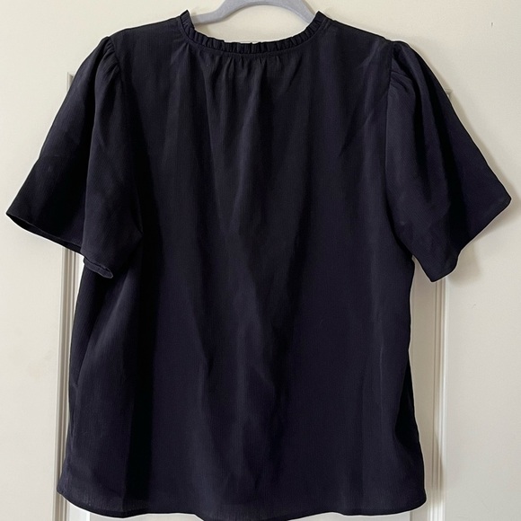 Nine West Polyester Short Sleeve Blouse Black Women’s Size Large - Picture 7 of 10